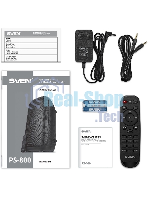 Колонка портативная SVEN PS-800 черный 100W 2.0 BT 10м 4400mAh