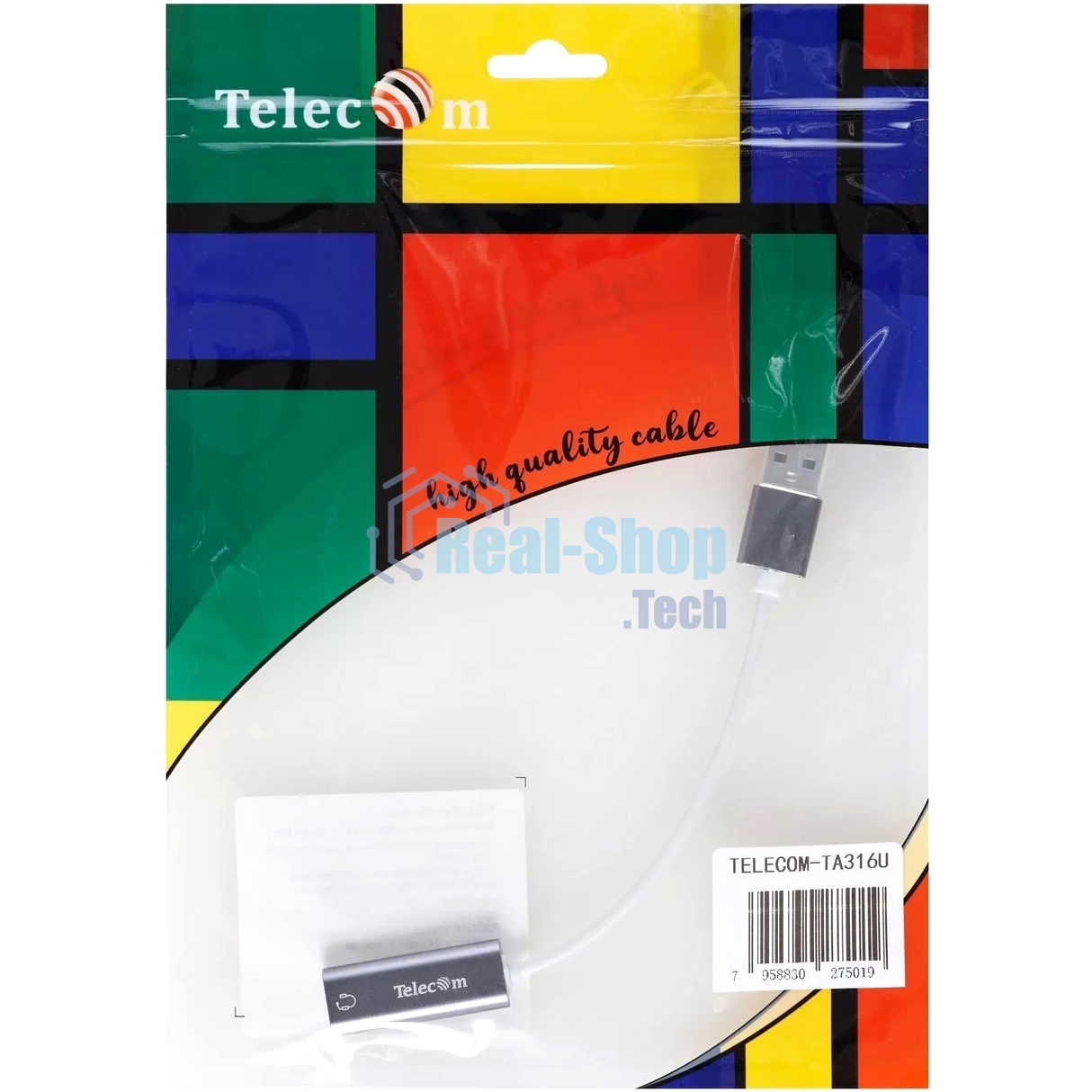 Переходник аудио USB2.0(M)-->3.5мм F (гнездо) Telecom 0.1м