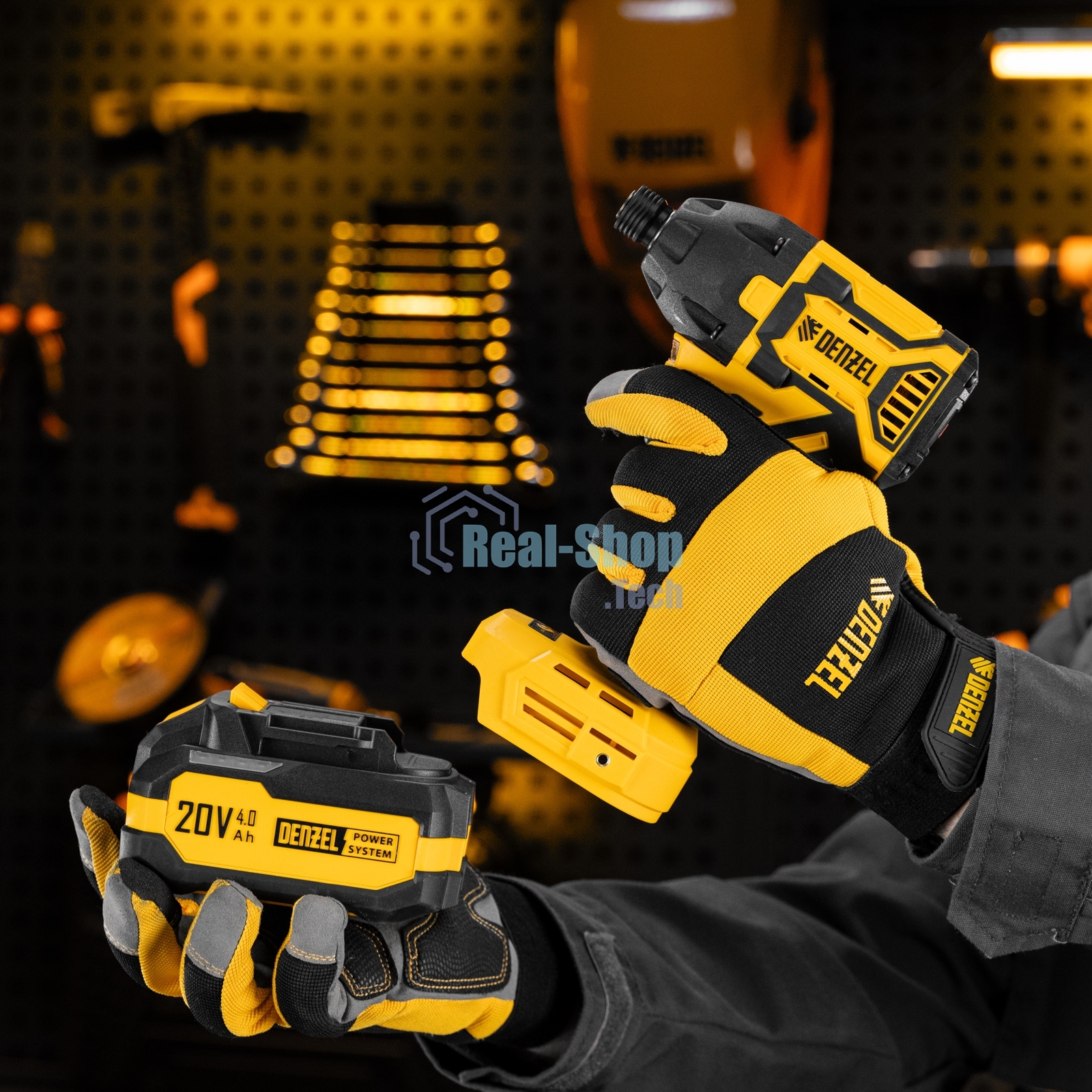 Винтоверт ударный аккумуляторный бесщет. Denzel CIDH-BL-20-270, Li-Ion, 20 В