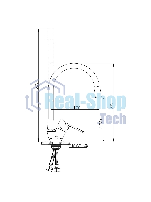 SL137BL-016F Смеситель для кухни, ø35