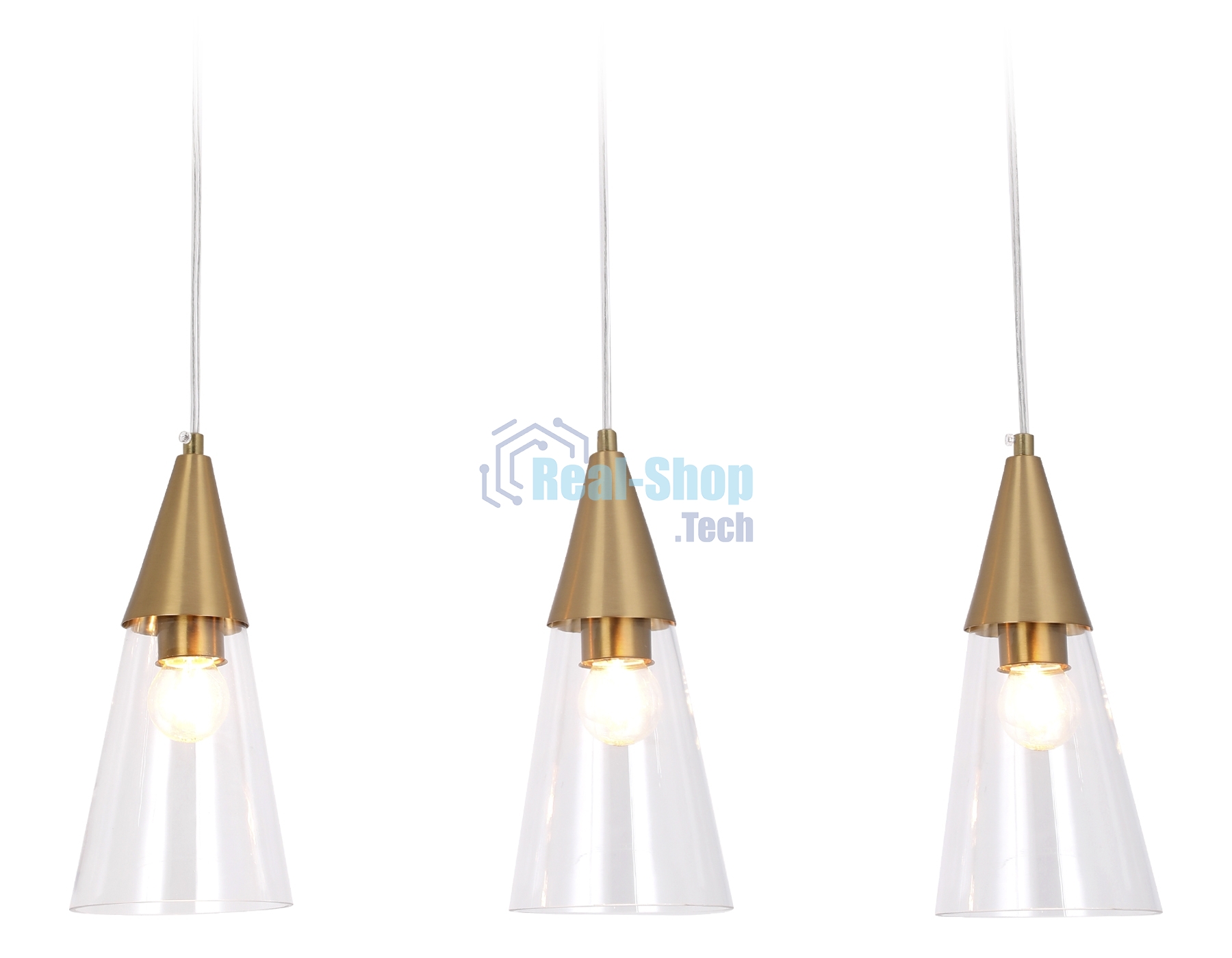 Светильник подвесной TR3669/3 BS/CL латунь/прозрачный E14/3 max 40W 590*120*850