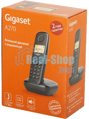Радиотелефон Dect Gigaset A270 SYS черный АОН