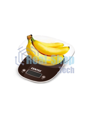 Весы кухонные Centek CT-2456 (шоколад) электр., max 7кг(!!!), шаг 1г, большая съемная чаша, дисплей