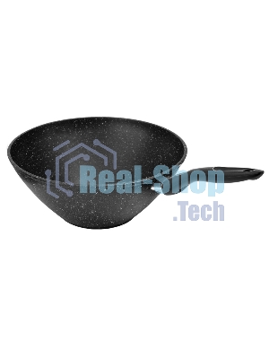 Сковорода ВОК Великие Реки Жар-28КВ литая, классическая каменная черная 28 см