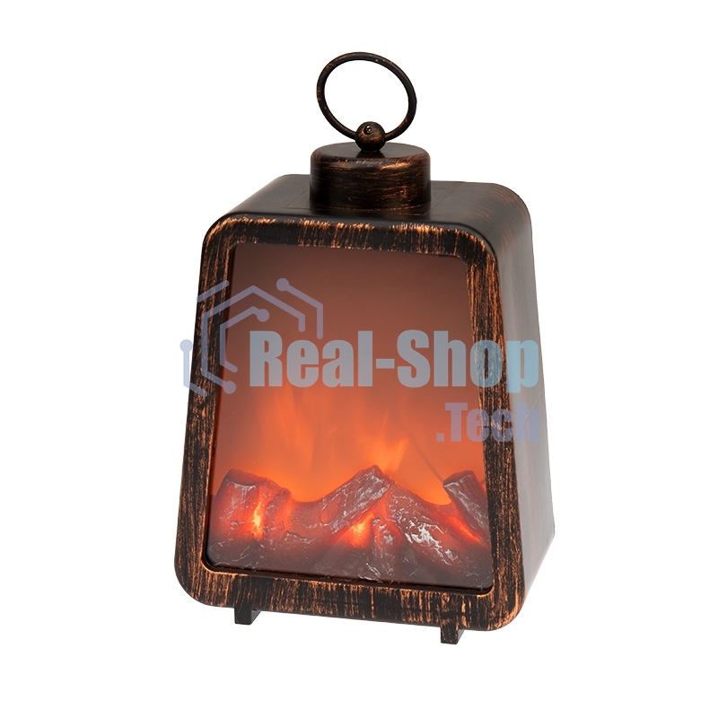 Светодиодный камин Neon-night Лофт с эффектом живого огня 17х10х24,5 см, 3хС (не в комплекте) и USB (в комплекте)