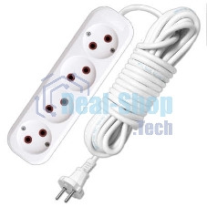 Удлинитель 4х3 м без заземл. 6А IP20 У6-766М ПВС 2х0.75 UNIVersal 766М-03