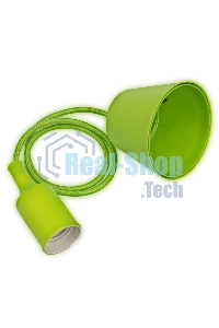 Патрон E27 Rexant силиконовый со шнуром 1 м зеленый