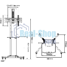 Мобильная стойка напольная Arm media PT-STAND-12 черный 1 шт/уп. для TV 32