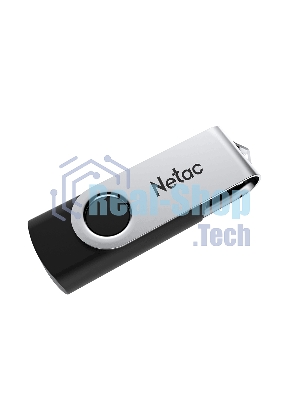 Флешка USB Netac U505 (NT03U505N-016G-20BK), 16Gb, USB 2.0, R/W 70/30, черный/серебристый