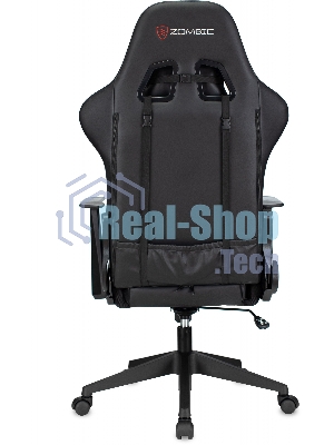 Кресло ZOMBIE GAME RGB черный, экокожа, 120 кг, подголовник, механизм качания