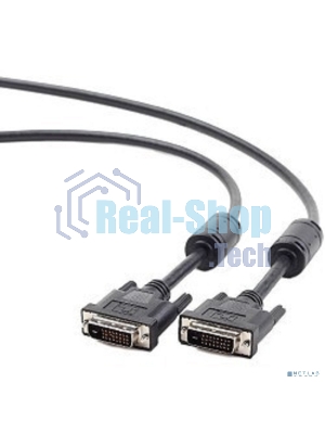 Кабель DVI-D dual link Gembird/Cablexpert, 25M/25M, 1.8м, черный, экран, феррит.кольца, пакет