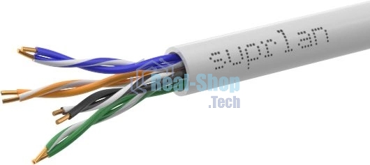 Кабель информационный Suprlan Standard 01-0328-9, cat.5e U/UTP 4 пары 24AWG, PVC, внутренний, 305м, серый