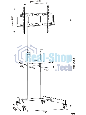 Стойка для телевизора Cactus CS-VM-ST04H черный 37