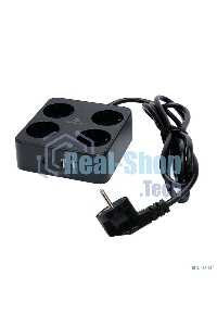 Сетевой фильтр Cablexpert Plate, PLT-4-C2U2-B-3, 4р, 10А, 2xType-C PD, 20Вт, 2xUSB, 2.4A, 3 м, ур. защиты 4+, черный, коробка