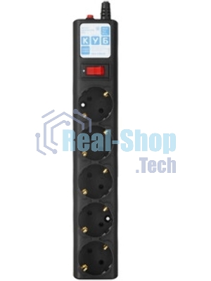 Сетевой фильтр PowerCube, PC 3м, 5р, черный граф. 10А, UPS(C14), SPG5-B3