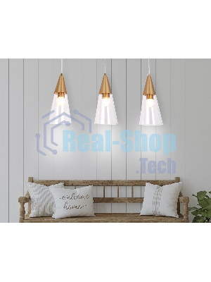 Светильник подвесной TR3669/3 BS/CL латунь/прозрачный E14/3 max 40W 590*120*850