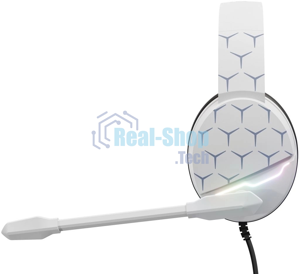 Гарнитура Oklick HS-L710G белый/чёрный, проводная, USB, подсветка