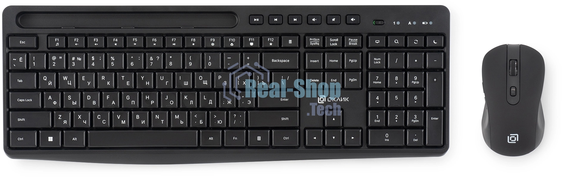 Комплект клавиатура+мышь Oklick S275W беспроводной, USB, 1600 DPI, чёрный