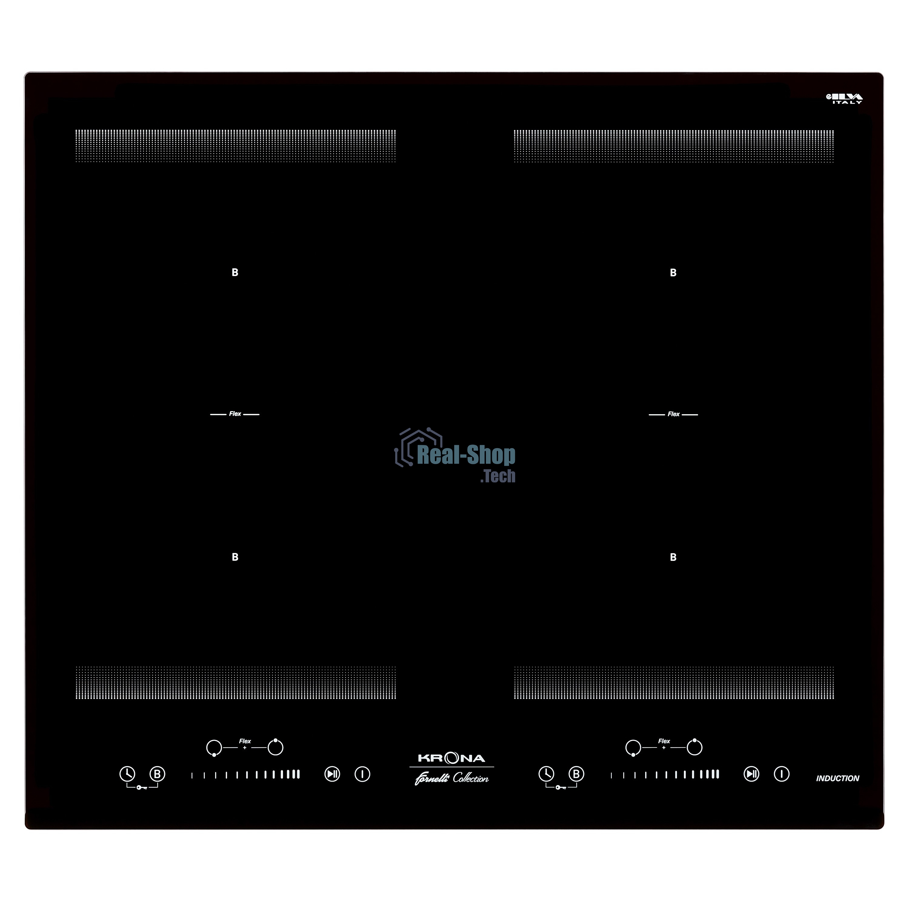 Индукционная варочная панель Krona ETERNO 60 BL черный;Материалы:Металл/стекло;Панель конфорок:стеклокерамика;Тип поверхности:индукционная;Расположение управления:спереди;Управление:сенсорное (слайдерное);Количество конфорок:4;Количество режимов нагрева:9