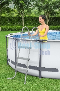 56950 BW, Bestway, Каркасный бассейн Steel Pro Max 427х107см, 13030л, фил.-насос 3028л/ч, лестница, тент, уп.1