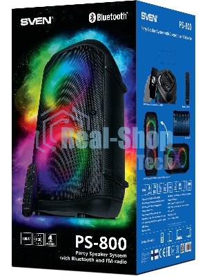 Колонка портативная SVEN PS-800 черный 100W 2.0 BT 10м 4400mAh