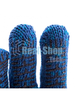 Перчатки трикотажные Сибртех усиленные, гелевое ПВХ-покрытие, 7 класс, синие