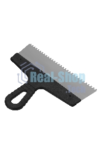 Шпатель из нержавеющей стали Сибртех 250 мм, зуб 4х4 мм, пластмассовая ручка