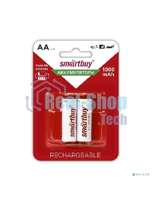 Аккумулятор Smartbuy AA/2BL 1000 mAh (24/240) (SBBR-2A02BL1000) (2шт. в уп-ке)