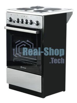 Плита электрическая De Luxe 5004.16э 010 серебристый, конфорок 4 шт, духовка 46 л, гриль, 50 см x 85 см x 50 см