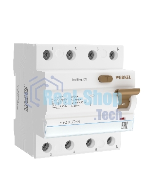 Устройство защитного отключения Werkel 3P+N 63 A 30m А АС 6 kА W914P636