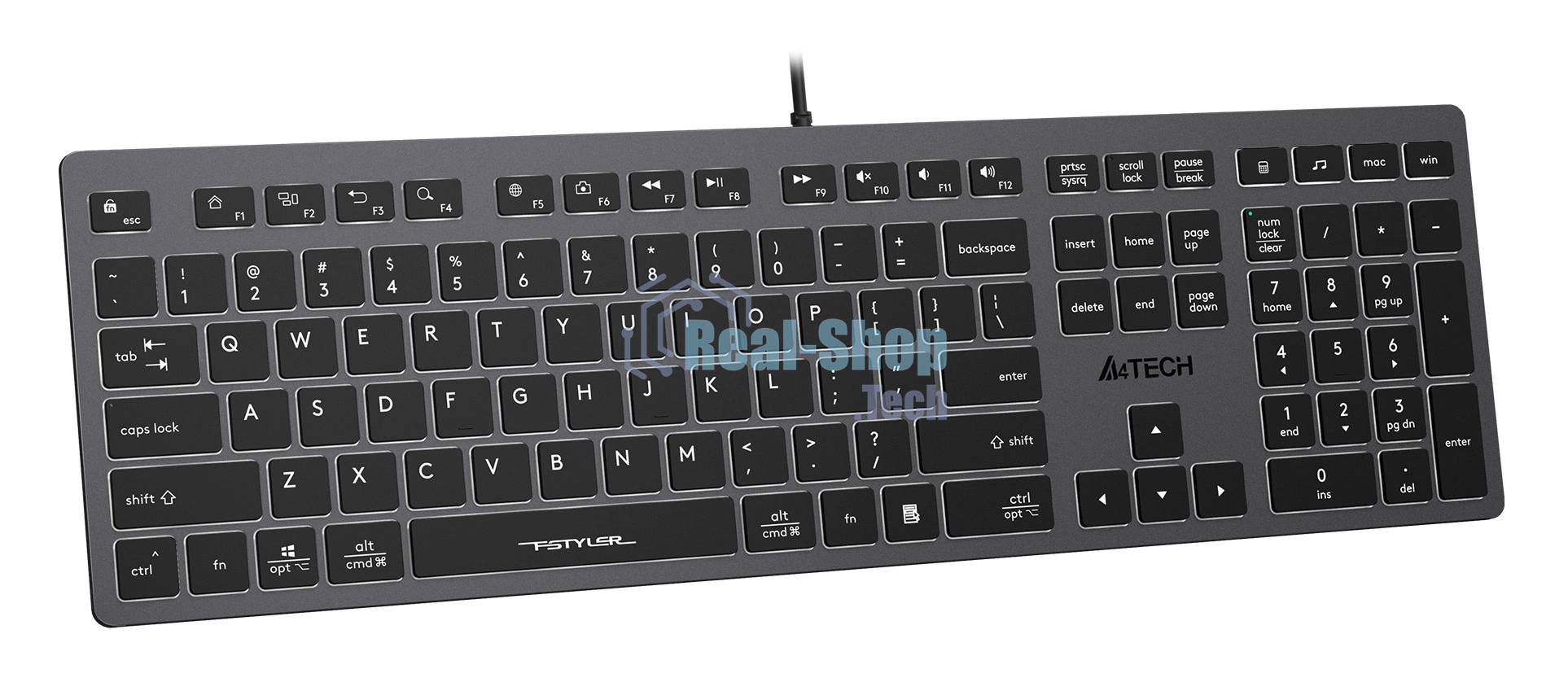 Клавиатура проводная A4Tech Fstyler FX60 серый/белый