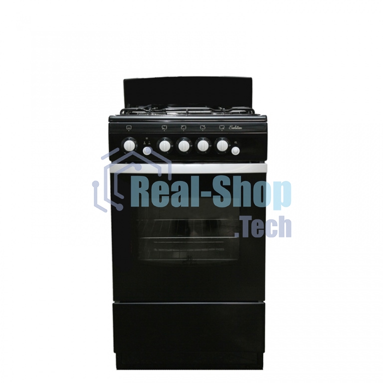 Плита газовая De Luxe 5040.36Г (КР) черный, конфорок 4 шт, духовка 43 л, 50 см x 85 см x 50 см