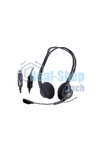 Гарнитура проводная с микрофоном Logitech 960 черный 2.4м накладные оголовье (981-000100)