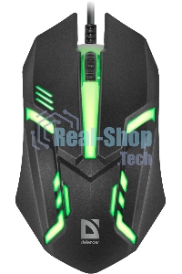 Мышь проводная Defender Hit MB-550 черный, 1600 dpi, USB, кнопки - 4