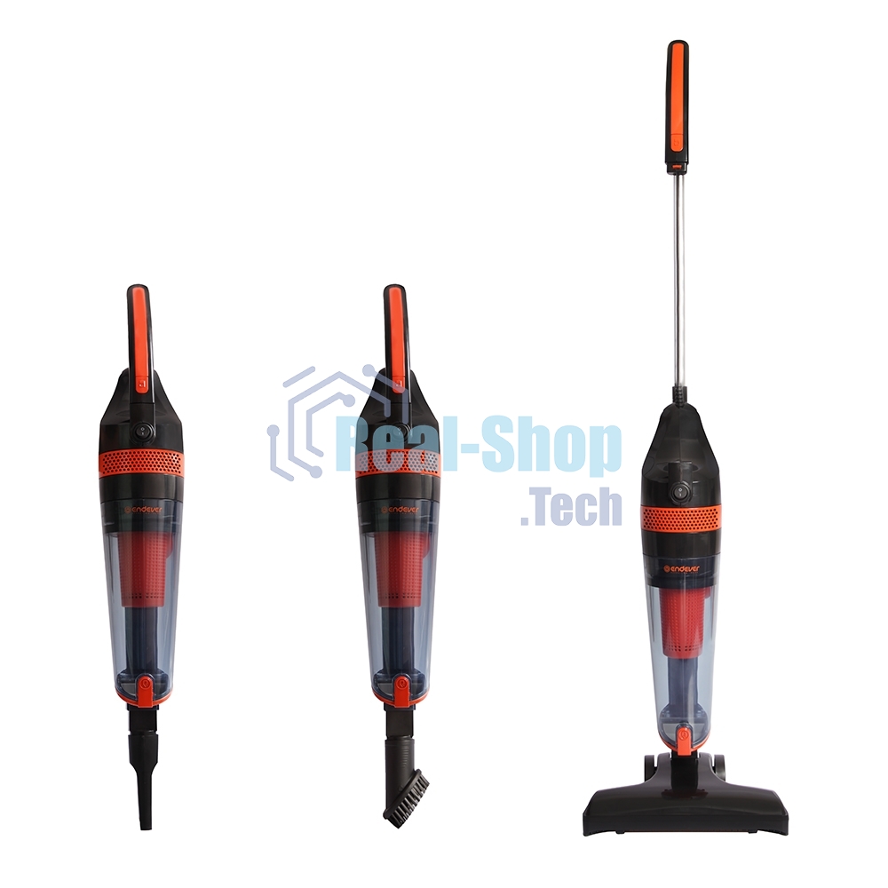 Пылесос вертикальный Endever SkyClean VC-294 черный/оранжевый, питание от сети, 120 Вт, уборка сухая, пылесборник 1.5 л