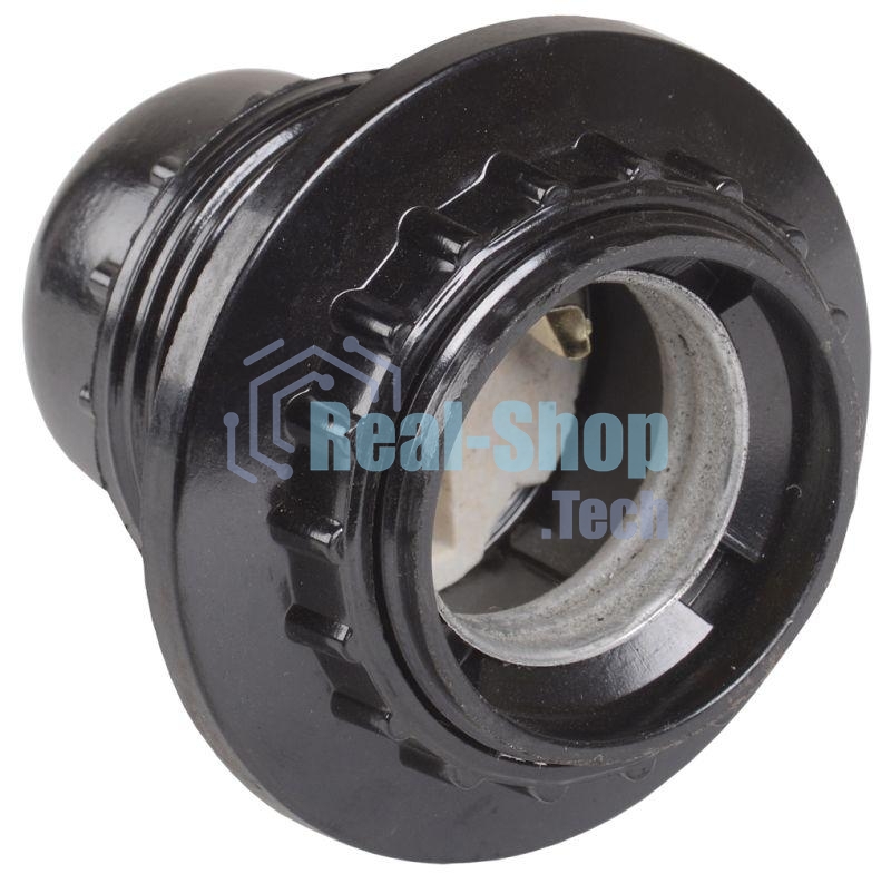 Патрон электрич. E27 Пкб27-04-К11 с кольцом карболит. черный (с этикет.) ИЭК EPK11-04-01-K01