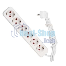 Удлинитель 6х2 м с заземл. 16А IP20 Lezard 720-0602-601