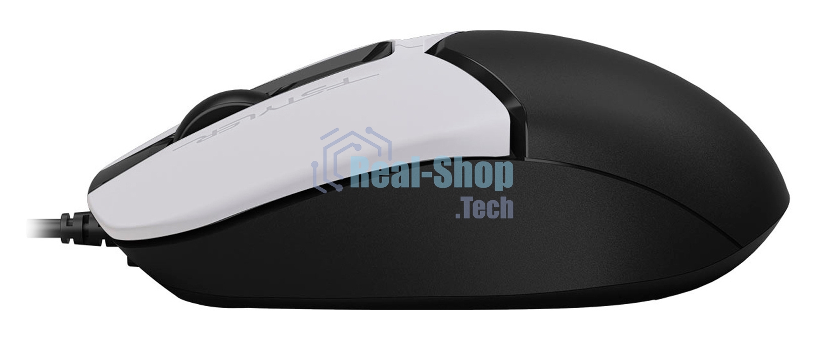 Мышь проводная A4Tech Fstyler FM12S белый/черный, 1200 dpi, USB, кнопки - 3