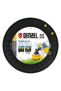 Леска для триммера Denzel витой квадрат, 2,4мм х 243м, на DIN катушке FLEX CORD