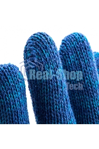 Перчатки трикотажные Сибртех усиленные, гелевое ПВХ-покрытие, 7 класс, синие