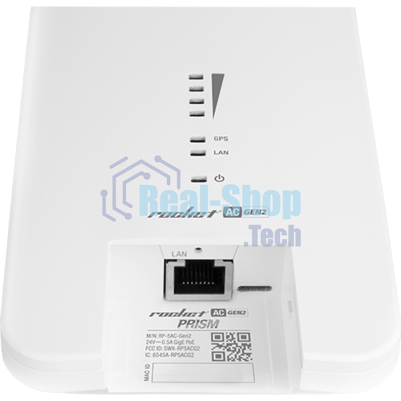 Точка доступа Ubiquiti RP-5AC-Gen2 Rocket 5AC PRISM Gen 2 Радиоустройство 5 ГГц, PtMP/PtP, airMAX ac, 2x RP-SMA, фильтры airPrism, GPS Sync