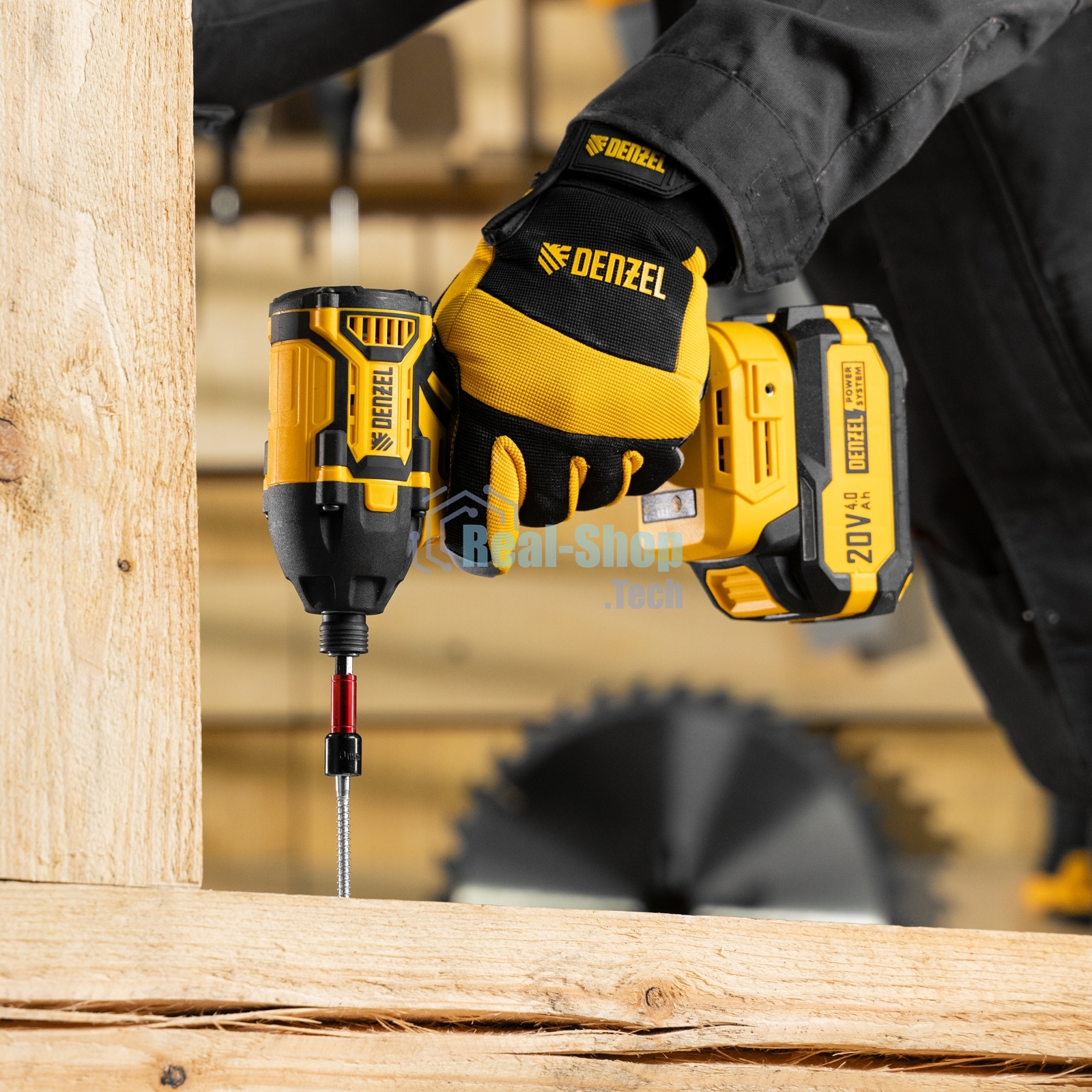 Винтоверт ударный аккумуляторный бесщет. Denzel CIDH-BL-20-270, Li-Ion, 20 В