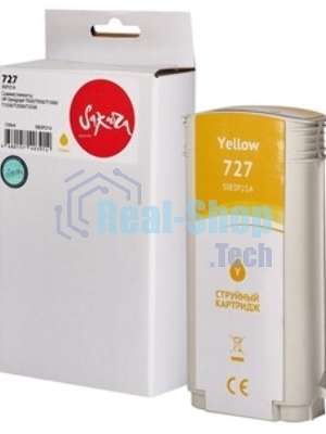 Картридж струйный Sakura B3P21A (№727 Yellow) для HP, желтый, 130 мл.