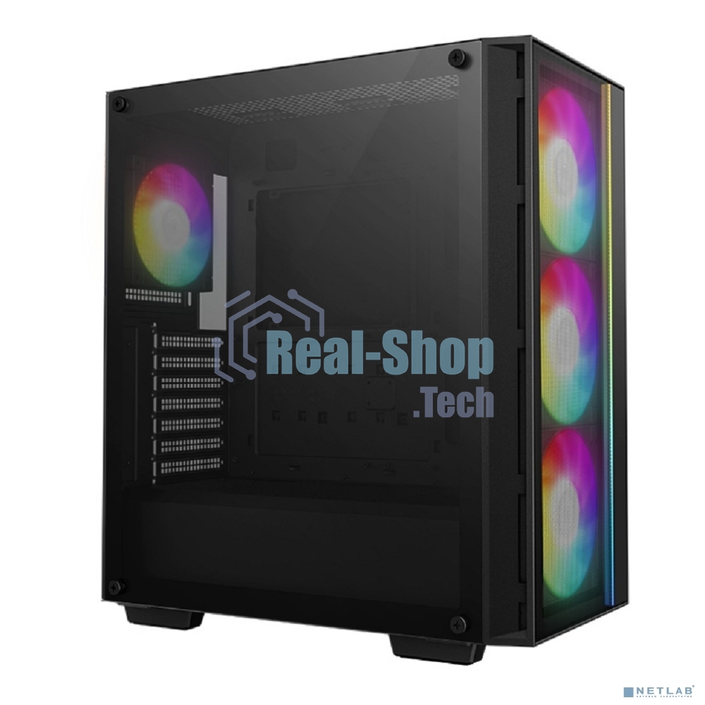 Компьютерный корпус Deepcool MATREXX 55 MESH V4 без БП, боковое окно (закаленное стекло), 3xARGB LED 140мм вентилятора спереди, 1xARGB LED 120мм вентилятор сзади, черный, ATX