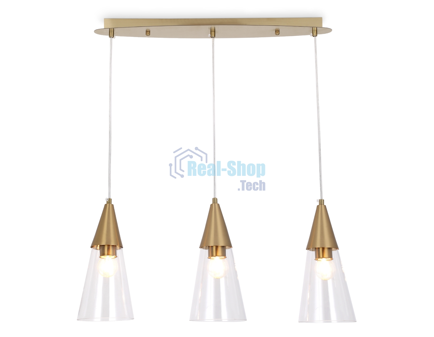 Светильник подвесной TR3669/3 BS/CL латунь/прозрачный E14/3 max 40W 590*120*850