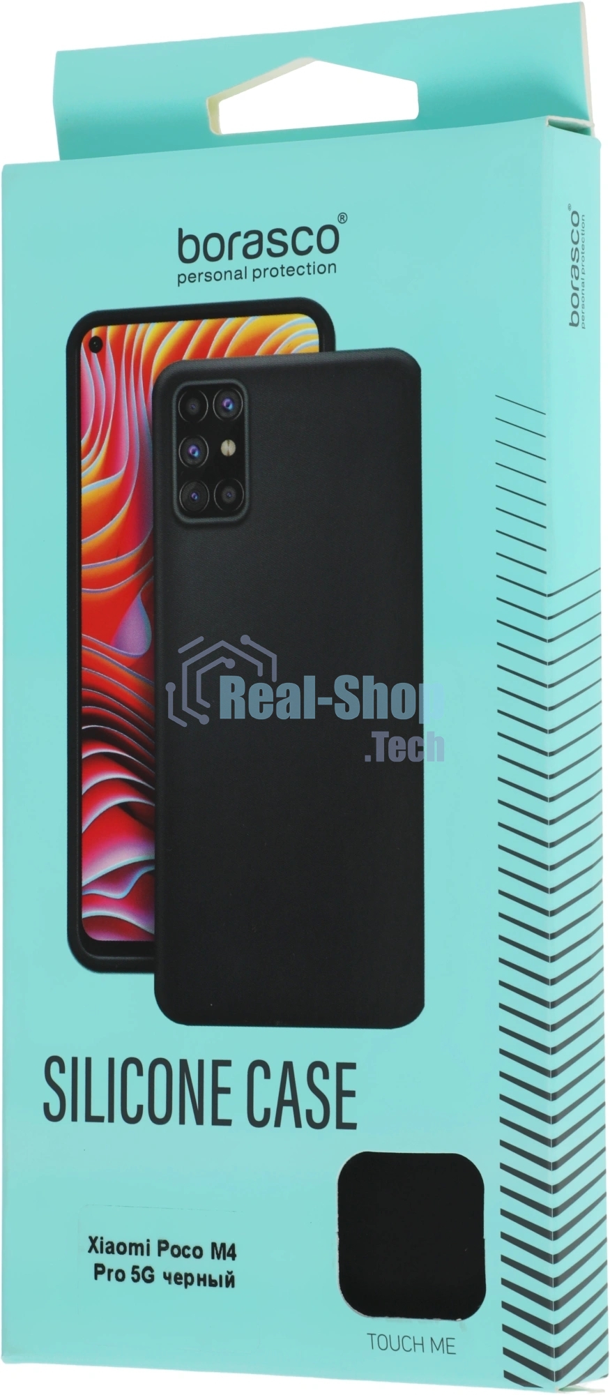 Чехол (клип-кейс) BORASCO Silicone Case, для Xiaomi Poco M4 Pro, черный (матовый) 70106