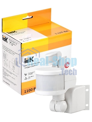Датчик движения IEK LDD10-018B-1100-001 ДД 018В белый, макс. нагрузка 1100Вт, угол обзора 270град., дальность 12м, IP44