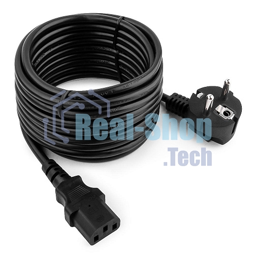 Кабель Gembird Power 250V 10A EUR, VDE питания сетевой, Евровилка, заземление, 5m (PC-186-VDE-5M)