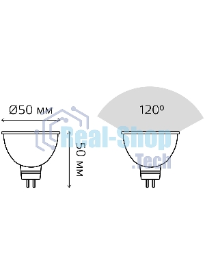 Лампа cветодиодная Gauss MR16 9W 830lm 3000K GU5.3 LED