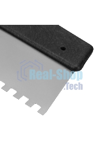 Шпатель из нержавеющей стали Сибртех 250 мм, зуб 4х4 мм, пластмассовая ручка